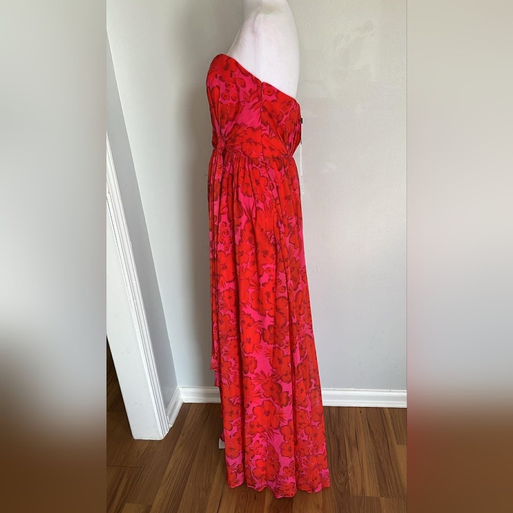 Badgley Mischka Dress Red New Luxury - Picture 9 of 15